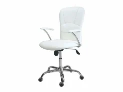Silla oficina escritorio blanca polipiel