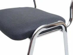 Clearance Silla para visitas H401 Apilable (juego de 4), asiento gris oscuro, patas cromadas Silla Conferencia