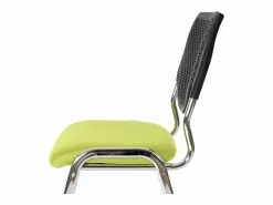 Sale Silla para visitas H401 Apilable (juego de 4), asiento verde, patas cromadas Silla Conferencia