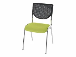 Sale Silla para visitas H401 Apilable (juego de 4), asiento verde, patas cromadas Silla Conferencia