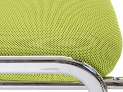 Hot MCW Silla para visitas H401 Apilable, asiento verde, pies cromados Verde / Plateado