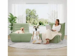 Clearance DripeX Silla Strazy in Green Caterpillar - Asiento profundo de 62 cm - 80x85x84cm Verde