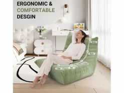 Clearance DripeX Silla Strazy in Green Caterpillar - Asiento profundo de 62 cm - 80x85x84cm Verde