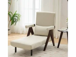 Sillón 3 en 1 con función cama, convertible, tejido de lino (64x68,5x93 cm)
