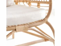 Sale Sillón alto de ratán Malia con almacenamiento integrado Sillón De Mimbre