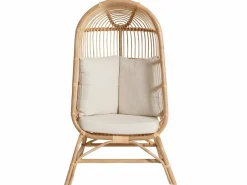 Sale Sillón alto de ratán Malia con almacenamiento integrado Sillón De Mimbre