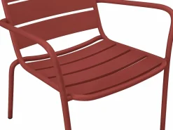 MYLIA Sillón bajo de jardín apilable de metal - MIRMANDE de