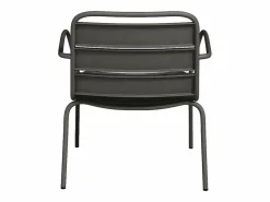 Outlet MYLIA Sillón bajo de jardín apilable de metal - - MIRMANDE Gris antracita