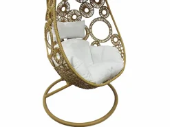 Hot Sillón balancín MAKAHA resina trenzada beige cojín blanco Sillón Colgante