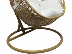 Hot Sillón balancín MAKAHA resina trenzada beige cojín blanco Sillón Colgante