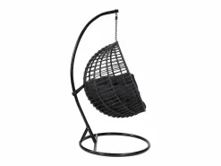 Outlet MYLIA Sillón balancín resina trenzada tipo ratán - BONTOC Negro