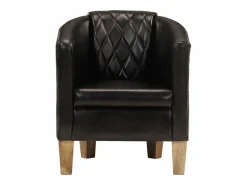 Best Clicnbuy Sillón butaca de cuero auténtico Negro