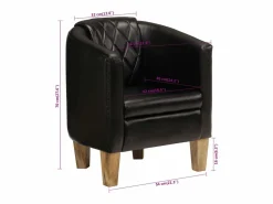 Best Clicnbuy Sillón butaca de cuero auténtico Negro