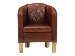 vidaxl Sillón butaca de cuero auténtico marrón