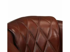 Sillón butaca de cuero auténtico marrón Sillón Estilo Cabriolet|Sillón De Piel