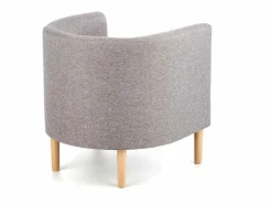 Hot MSO Sillón Cabriolet de tela con patas de madera maciza Soho Gris
