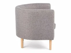 Hot MSO Sillón Cabriolet de tela con patas de madera maciza Soho Gris