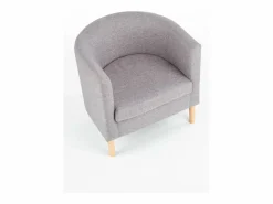 Hot MSO Sillón Cabriolet de tela con patas de madera maciza Soho Gris