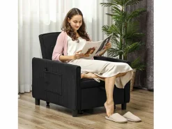 Sale Sillón cama 3 en 1 con función reclinable, tela, (84x74x81 cm) Sillón Cama