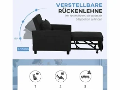 Sale Sillón cama 3 en 1 con función reclinable, tela, (84x74x81 cm) Sillón Cama