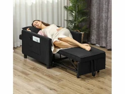 Sale Sillón cama 3 en 1 con función reclinable, tela, (84x74x81 cm) Sillón Cama