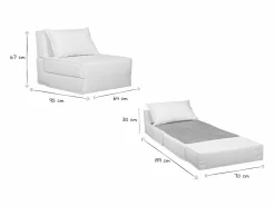 New Miliboo Sillón cama de 1 plaza de borreguillo VICTOR Blanco