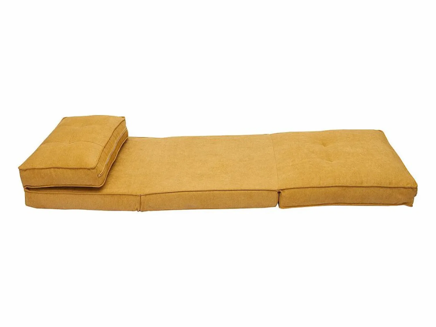 Miliboo Sillón cama de 1 plaza de tejido efecto aterciopelado mostaza SALLY