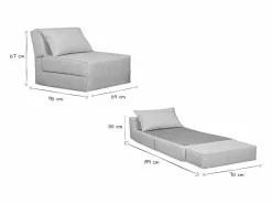 New Sillón cama de 1 plaza de tela VICTOR Sillón Cama