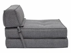 Clearance Miliboo Sillón cama de 1 plaza de tela KATY Gris