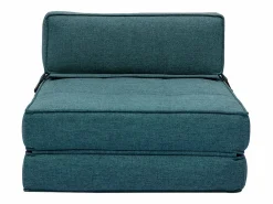 Online Miliboo Sillón cama de 1 plaza de tela petróleo KATY Azul