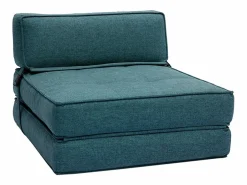 Online Miliboo Sillón cama de 1 plaza de tela petróleo KATY Azul