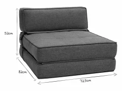 Online Miliboo Sillón cama de 1 plaza de tela petróleo KATY Azul