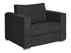 Vente-unique Sillón cama de apertura rápida de pana antracita 70 cm Colchón de 14 cm LORETO