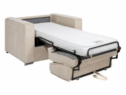 Vente-unique Sillón cama de apertura rápida de pana antracita 70 cm Colchón de 14 cm LORETO