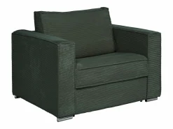 Best Vente-unique Sillón cama de apertura rápida de pana verde 70 cm Colchón de 14 cm LORETO Verde pino