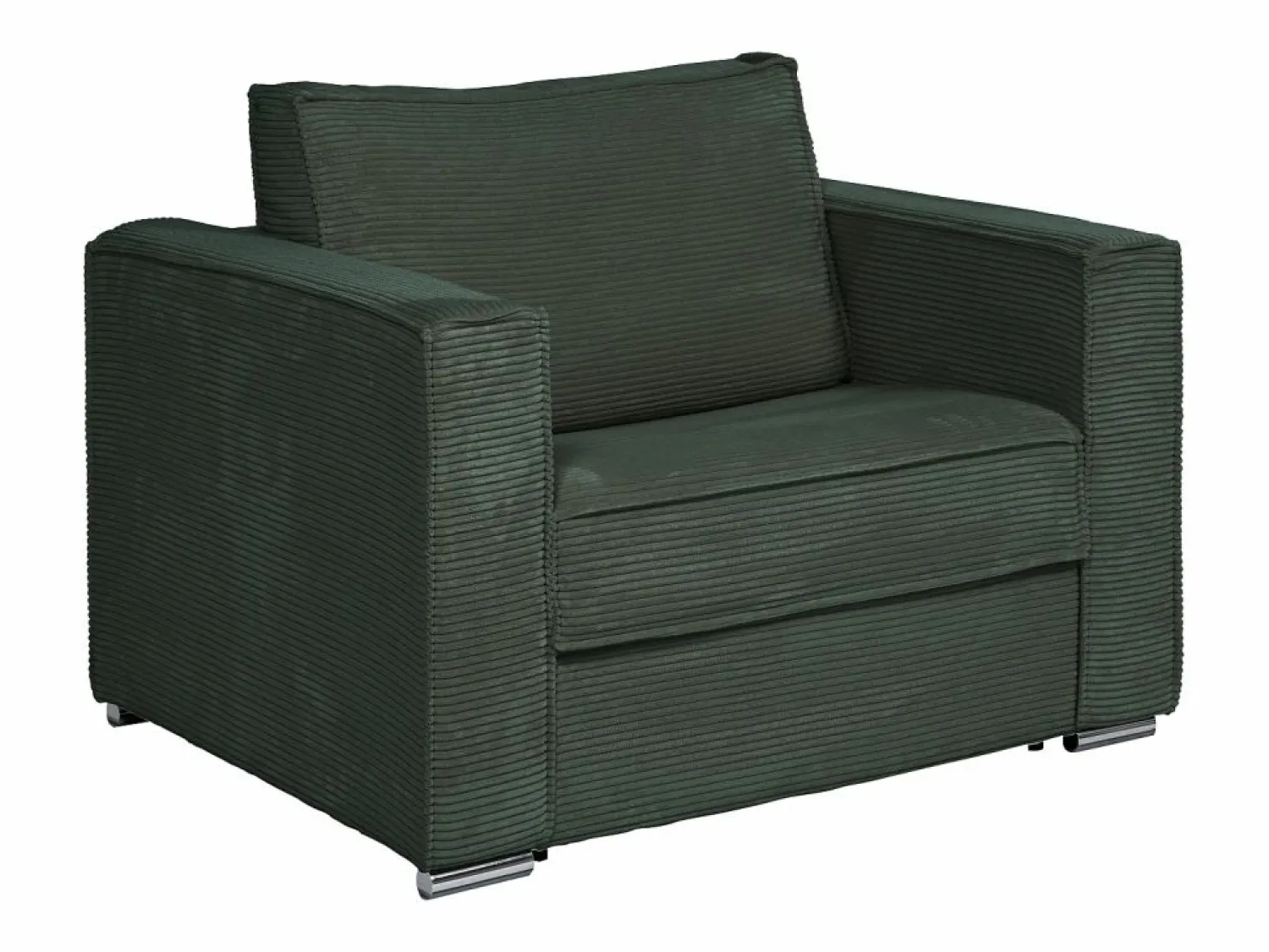 Best Vente-unique Sillón cama de apertura rápida de pana verde 70 cm Colchón de 14 cm LORETO Verde pino