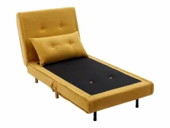 Vente-unique Sillón cama de tela amarillo de estilo joven URIBIA. Mostaza