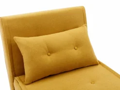 Vente-unique Sillón cama de tela amarillo de estilo joven URIBIA. Mostaza