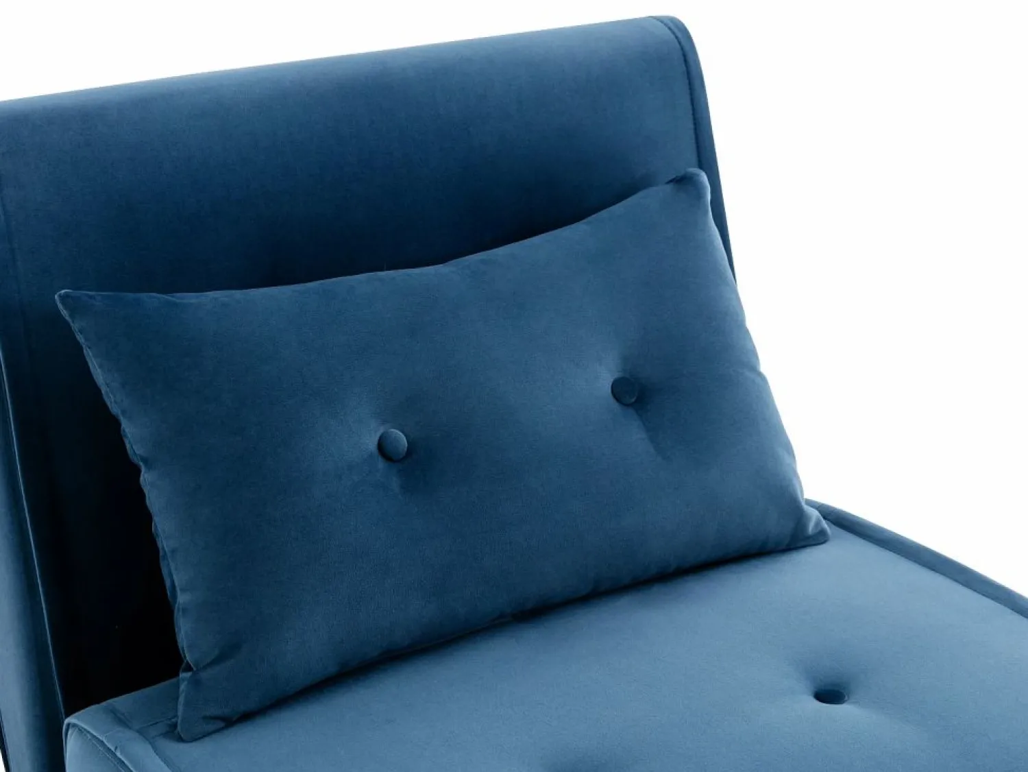 Vente-unique Sillón cama de terciopelo azul noche de estilo joven URIBIA.