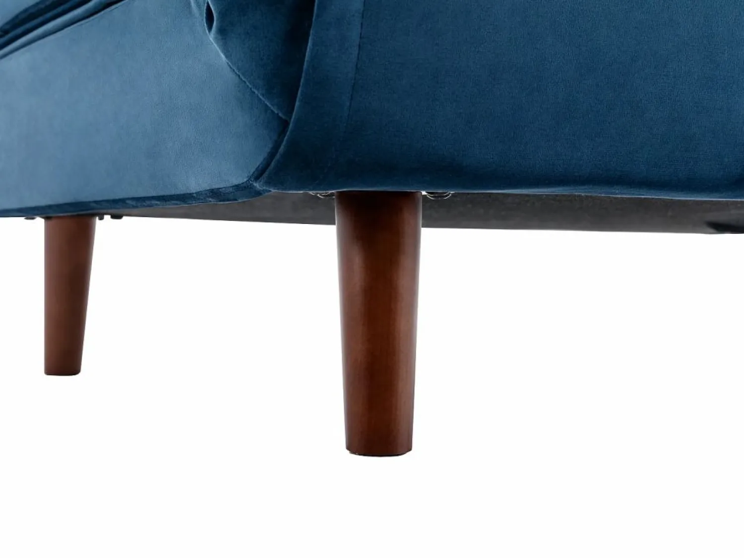 Vente-unique Sillón cama de terciopelo azul noche de estilo joven URIBIA.