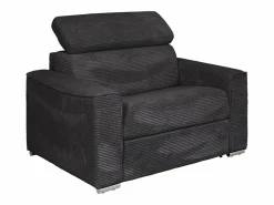 Vente-unique Sillón cama express de pana - Cama 70 cm - Colchón 14 cm VIZIR
