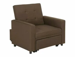 Le roi du relax Sillón cama individual con reposabrazos de diseño moderno Brooke - Marrón