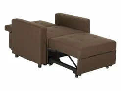 Le roi du relax Sillón cama individual con reposabrazos de diseño moderno Brooke - Marrón