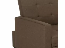 Le roi du relax Sillón cama individual con reposabrazos de diseño moderno Brooke - Marrón