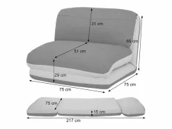 Outlet MCW Sillón cama -E68, gris oscuro Gris antracita