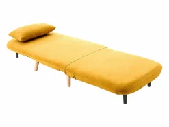 Clearance Sillón cama nórdico de tela mostaza AMIKO Sillón Cama