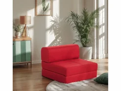 Outlet Modus Sofa Sillón cama plegable compacto 2 en 1 de tela Betty - Rojo