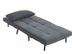 Online Sillón cama tela y patas madera CHILA Sillón Escandinavo|Sillón Cama
