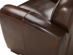 Outlet Sillón club de piel envejecida color marrón BAUDOIN Sillón|Sillón De Piel