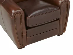 Outlet Sillón club de piel envejecida color marrón BAUDOIN Sillón|Sillón De Piel